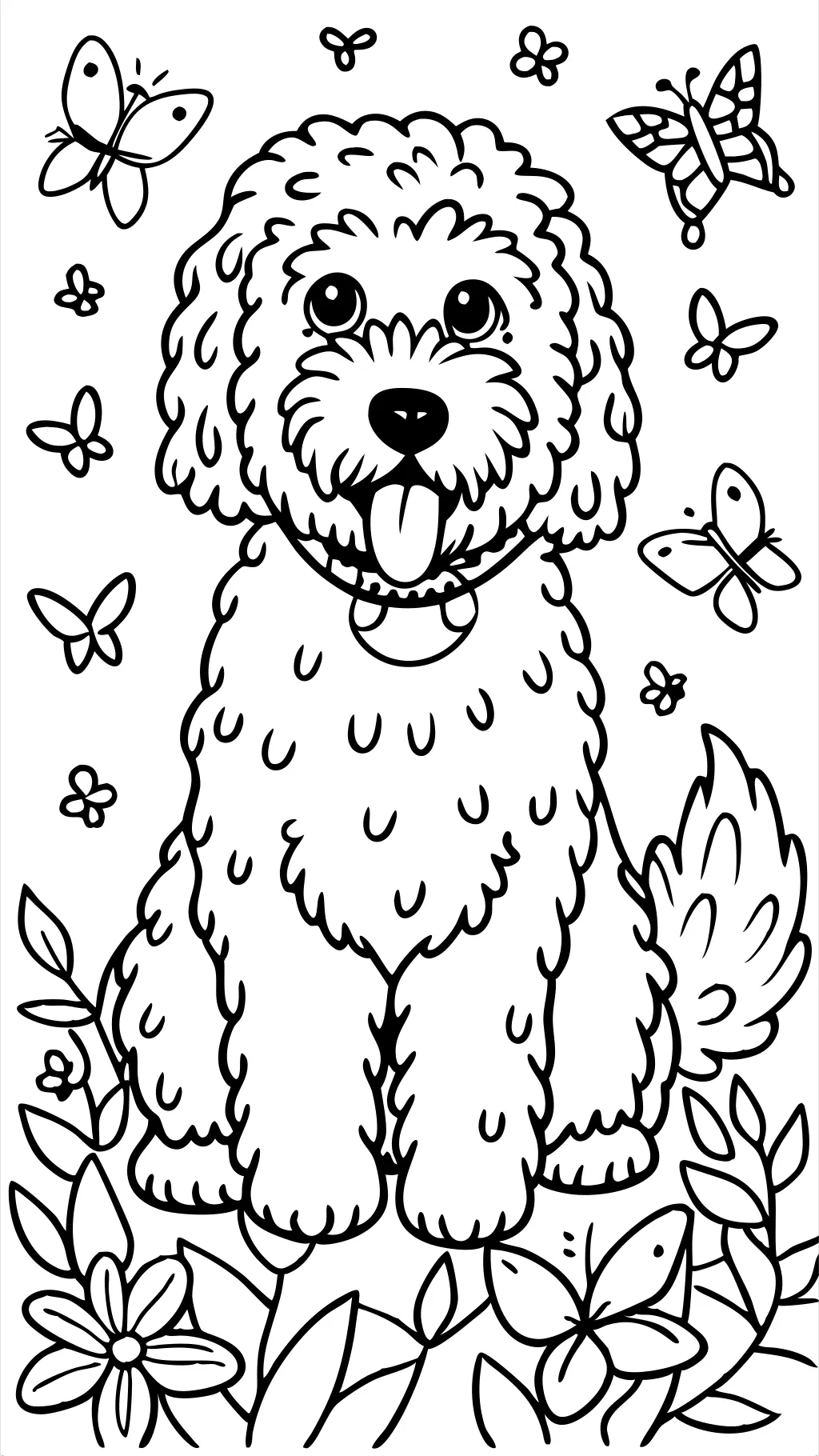 Página para colorear de Goldendoodle